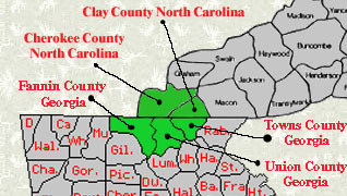 Map Of North Georgia and Western North Carolina