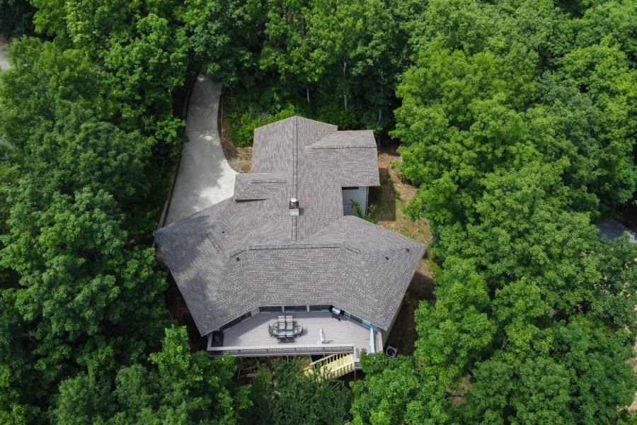 Drone view of the house